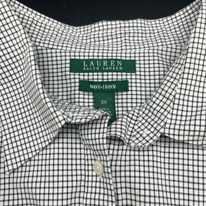 Lauren By Ralph Lauren Women’s 3/4 Sleeve Button Down Shirt Size 3XL